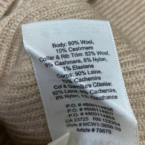 NEW Aritzia Babaton Sidney Tan Wool Cashmere Deep V Sweater Vest Top Size XXS - Picture 5 of 5